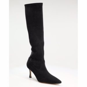 Manolo Blahnik Pascalare Suede Knee-High Boots